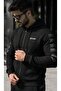 Men's Black Winter Cotton Print Detailed Tracksuit Set - 6