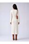 Women's White Cross V-Neck Slit Midi Dress – Bride Fit |   Stretchy Knitwear Structure |   Elegant Silhouette - 2