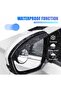 2-Piece Car Blind Spot Mirror with Rain Guard, 2-in-1 Carbon Fiber Eyebrow for Rearview - 2