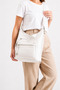 Women's White Large Size Multi-Compartment Leather Shoulder and Backpack Daily Use Multi-Purpose Bag - 2