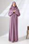 One Piece Practical Prayer Dress with Headscarf and Robe 8015 Dried Rose - 5