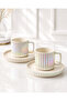 2-Person Porcelain Striped Modern Coffee Cup Set 100ml