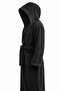 Dark Hooded Bathrobe - Unisex for Women & Men - Soft Textured Modern Bath & Home Robe - 4