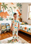 Boys' 100% Cotton Fabric White Color Dinosaurs Pattern Short Sleeve Thin Seasonal Pajamas Set