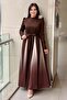 Gradient Evening Dress with Rose Brooch