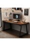 Modern Home Office Desk, Computer Desk for Writing, Gaming, Laptop, （120*60）cm ,Rustic Walnut - 3