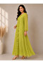 Libaslab Chiffon Fully Lined Neon Colour Maxi Dress - 3