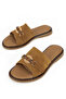 , Women's Genuine Leather Slippers 1611047Z26672 Tan - 7
