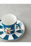 Emberlyn New Bone China 4 Piece 2 Person Coffee Cup Set 90 ml Blue - 4