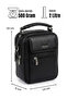 4586 100% Genuine Leather Men's Handbag Crossbody Bag Black - 7