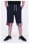 Colorful Garni Printed Anthracite Boy's Capri Pants with Stripes on the Sides