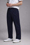 Men's Casual Regular Classic Navy Blue Fabric Trousers