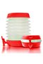 Water Dispenser Practical Thermos Fountain with Bellows 5.5 Liter Picnic Camping Water Ayran Soft Drink Red - 8