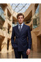 Signature |   Atlantic Navy Blue Double Breasted Suit - 5