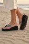 Platinum Soft Matte Mirror Women's Wedge Heel Piece Set Slipper 26Wt190664 - 2