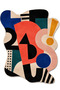 Sdt Pop-Art Modern Abstract Geometric Patterned Multi-Color Asymmetric Woven Base Decorative Carpet Sdt1501