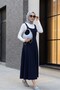 Half-Zippered Strappy Gabardine Gilet - Dark Blue