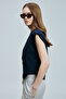 Erote Women's Cotton T-Shirt Navy Blue - 5