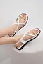 Hanna White Color Ringed Women's Sandals