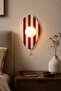 Band Amorphous Natural Travertine Marble Wall Sconce Czech Chain Switch Decorative Lighting