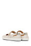 Women's Cream Strappy Leather Ballerinas 26Pfd370618 - 6