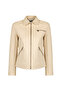 Kim Women's Ecru Short Leather Jacket 26Sge5684R3