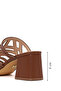 Women's Brown Thick Heeled Slippers 26Sfd442318 - 4