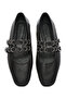 Women's Black Double Buckle Leather Ballerinas 26Pfd270018 - 4
