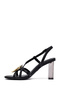 Women's Black Buckle Transparent Thick Heeled Sandals 25Sfd442618 - 4