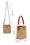 Women's Beige Mini Straw Crossbody Bag 26Sbd2417M7 - 2