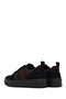 Women's Black Lace-Up Thick Sole Sports Shoes, Patterned Genuine Leather Sneaker 25Afd142114 - 5