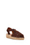 Women's Brown Suede Leather Espadrille Sandals 26Sfd205510 - 7