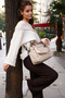 Beige 5-Compartment Patterned Parachute Fabric Adjustable Crisscross Straps Hand Straps and Shoulder Bag - 5