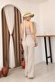 Women's Linen Blouse Lace-Up Trousers Double Suit - 5