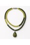 Peridot Jade Two Row Vitality, Joy and Positive Energy Necklace - 7
