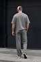 Men's Relaxed Pleated Soft Textured Elastic Waist Sweatpants Smoked - 4
