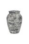 Rooney Cement Ribbed Textured Crea Vase 29.5x29.5x40cm - Grey - 4
