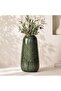 Kazuki Stoneware Fern Etched Vase 18.5x18.5x31.5cm - Green