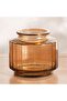 Demi Recycled Glass Vase With Ribbed Design 14x11.45cm - Light Brown - 4