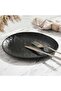 Pebbly Stoneware Dinner Plate 27.7x22.5x2.4cm -black