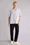 100% Cotton Relax Fit Elastic Lace-Up Waist Black Trousers I3017Ax26Hs - 2