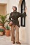 Elastic Waist, Lace Detail, Wide Leg Sofia Linen Look Trousers - Cinnamon - 5