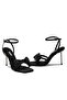 High Heel Ankle Strap Open Women's Stone Bow Evening Dress Shoes 8100 - 5