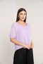 Solid 3/4 Sleeve Blouse with Round Neck - 2