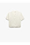 Short Sleeve Crew Neck Button Sequined Knitwear Cardigan - 3