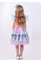 Pink Baby Patterned Tulle Detailed Girl's Party Dress - 4