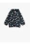 Polka Dot Hooded Coat with Pocket Detail, Cotton Lined that Changes Color in Water