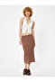 Midi Pencil Skirt with Elastic Waist - 2