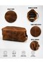 Men's Genuine Leather Tan Zippered Handbag and Clutch Bag - 5