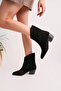 Women's Western Cowboy Heeled Suede Laser Cut Perforated Summer Boots - 3